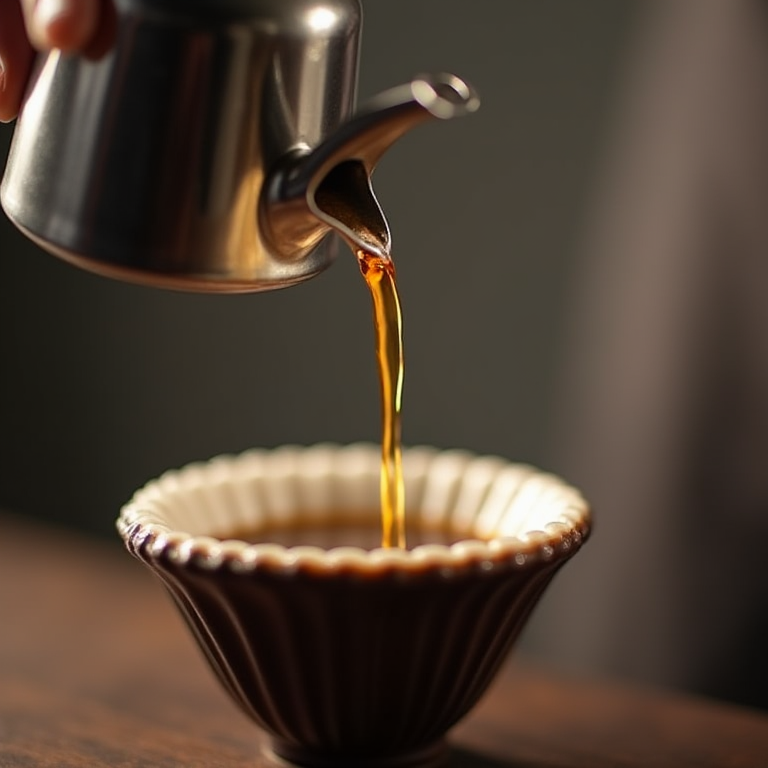 Pour-over coffee detail